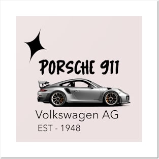 Porsche 911 with Est logo Posters and Art